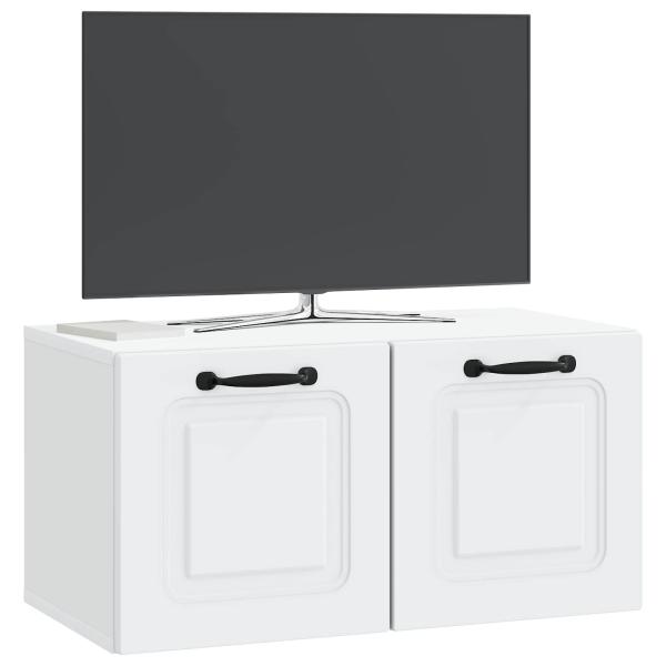 Wandmontierter TV-Schrank Weiß 59,5 x 31 x 30 cm Holzwerkstoff