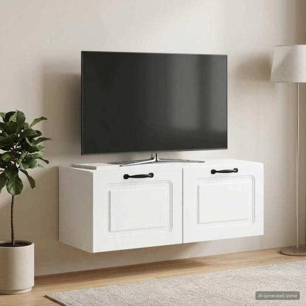Wandmontierter TV-Schrank Weiß 78,5 x 31 x 30 cm Holzwerkstoff