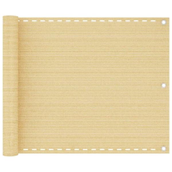 ARDEBO.de - Balkon-Sichtschutz Beige 75x500 cm HDPE