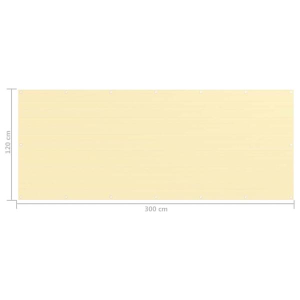 Balkon-Sichtschutz Beige 120x300 cm HDPE
