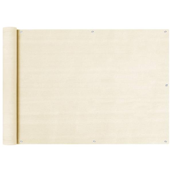 ARDEBO.de - Balkon Sichtschutz Creme 75x300 cm HDPE
