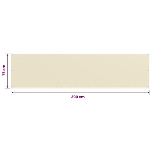 Balkon Sichtschutz Creme 75x300 cm HDPE