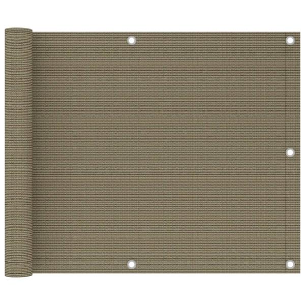 ARDEBO.de - Balkon-Sichtschutz Taupe 75x300 cm HDPE