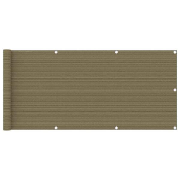 ARDEBO.de - Balkon-Sichtschutz Taupe 75x400 cm HDPE