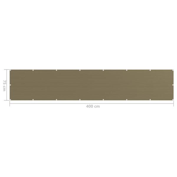 Balkon-Sichtschutz Taupe 75x400 cm HDPE
