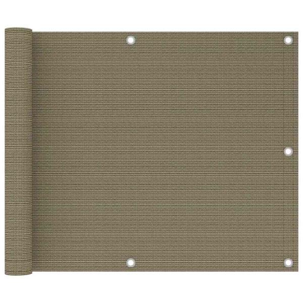 ARDEBO.de - Balkon-Sichtschutz Taupe 75x500 cm HDPE