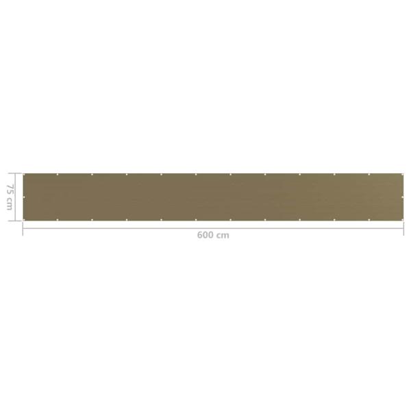 Balkon-Sichtschutz Taupe 75x600 cm HDPE