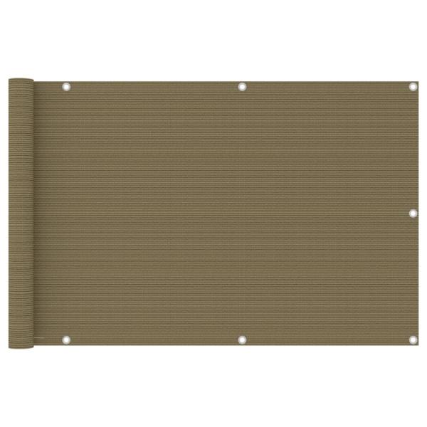 ARDEBO.de - Balkon-Sichtschutz Taupe 90x600 cm HDPE