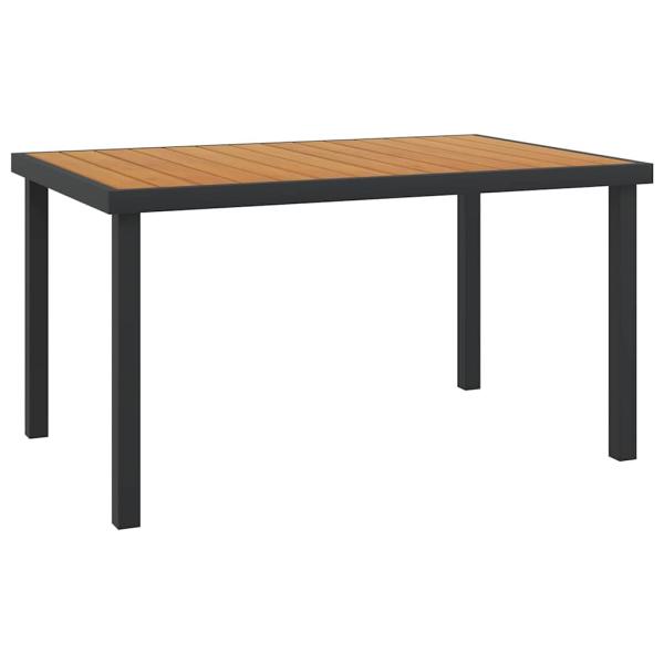 ARDEBO.de - Gartentisch Braun 140x90x74 cm Aluminium und WPC