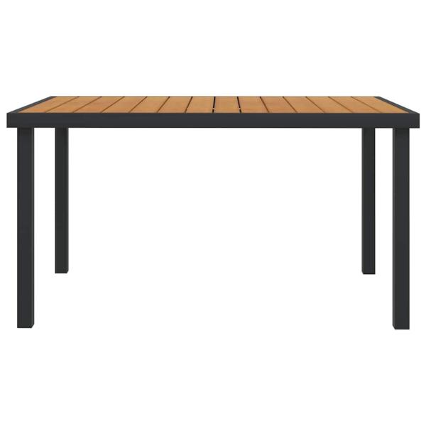Gartentisch Braun 140x90x74 cm Aluminium und WPC