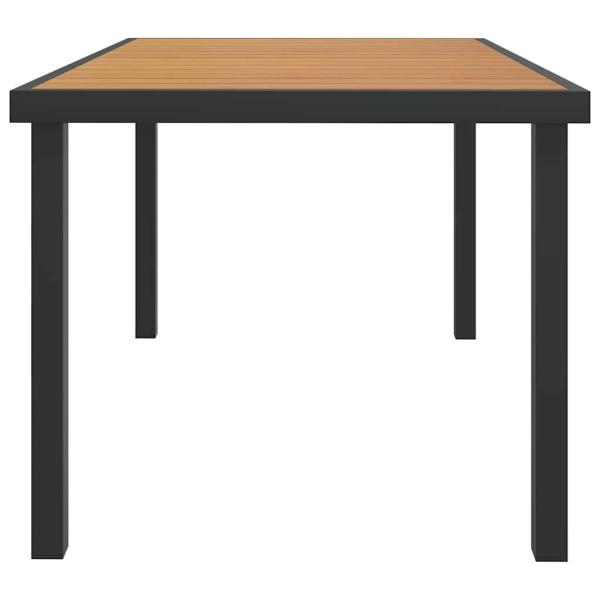 Gartentisch Braun 140x90x74 cm Aluminium und WPC