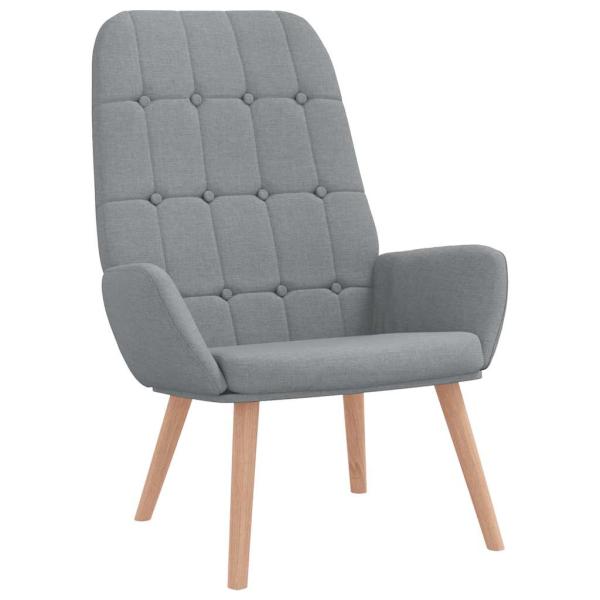 Relaxsessel mit Hocker Hellgrau Stoff