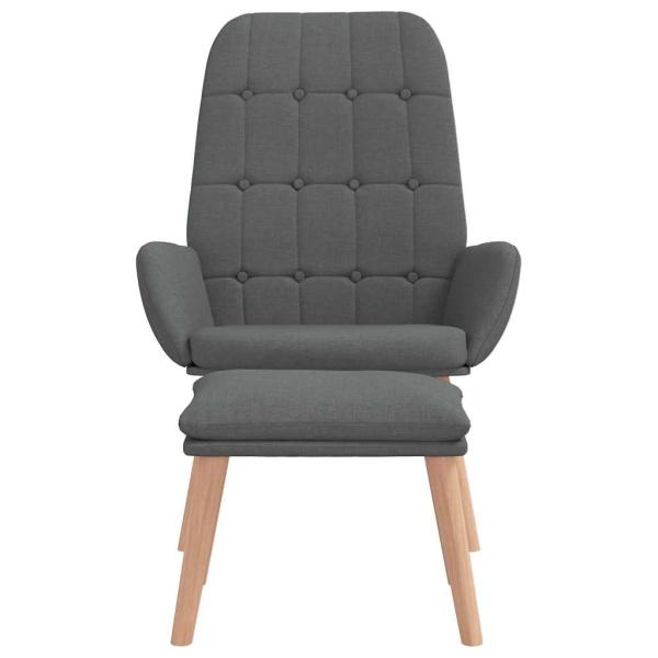 Relaxsessel mit Hocker Dunkelgrau Stoff