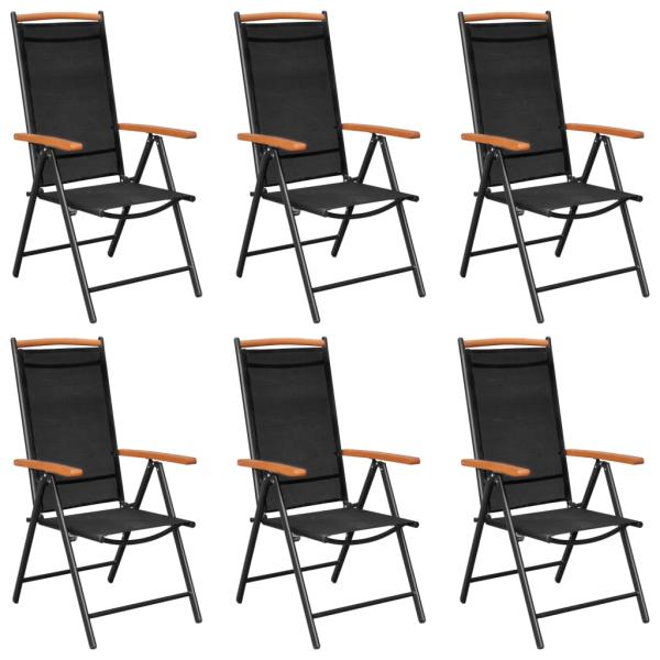 7-tlg. Garten-Essgruppe Aluminium Schwarz