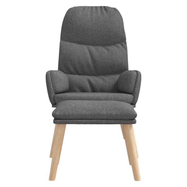Relaxsessel mit Hocker Hellgrau Stoff