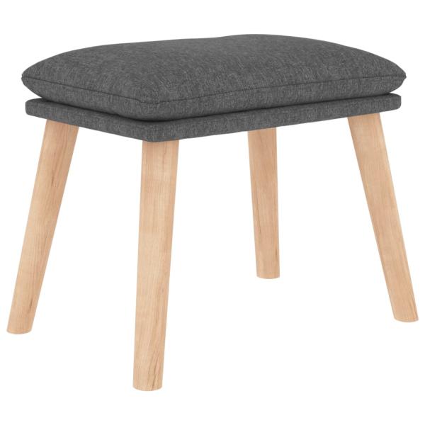 Relaxsessel mit Hocker Hellgrau Stoff