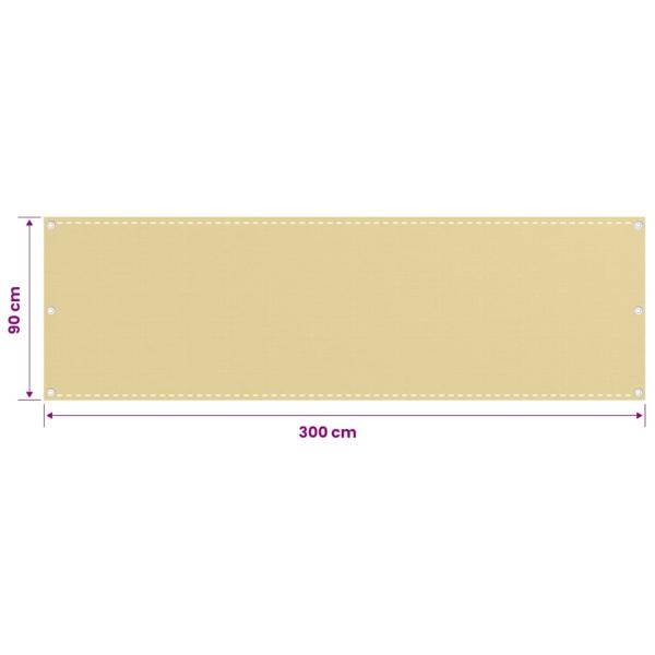 Balkon-Sichtschutz Beige 90x300 cm HDPE