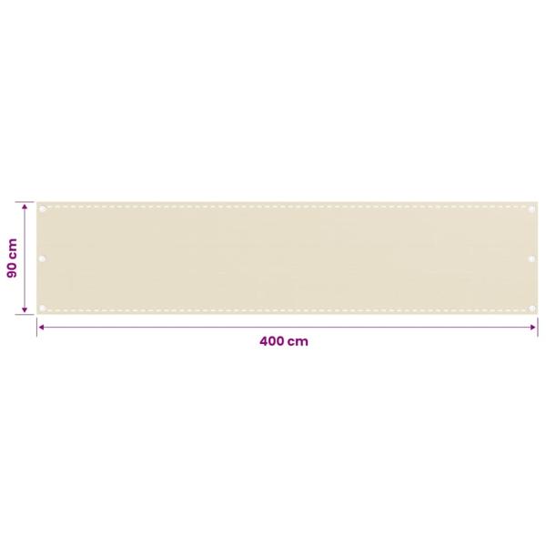 Balkon Sichtschutz Creme 90x400 cm HDPE