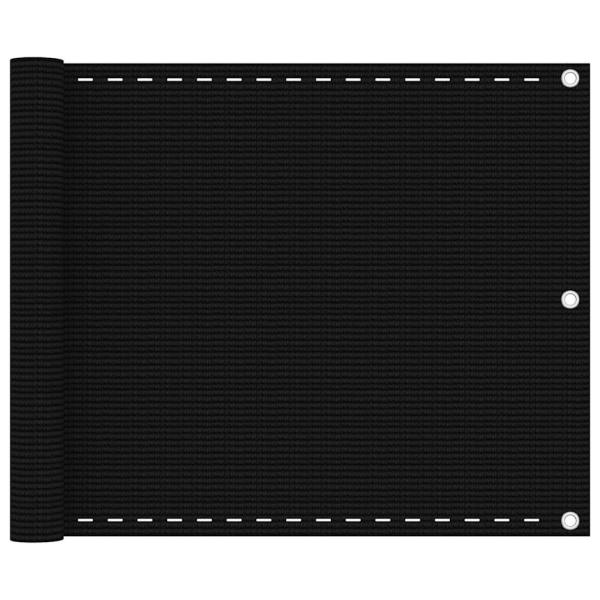 ARDEBO.de - Balkon-Sichtschutz Schwarz 75x600 cm HDPE