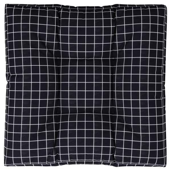 Palettenkissen Schwarz Karomuster 70x70x12 cm Stoff