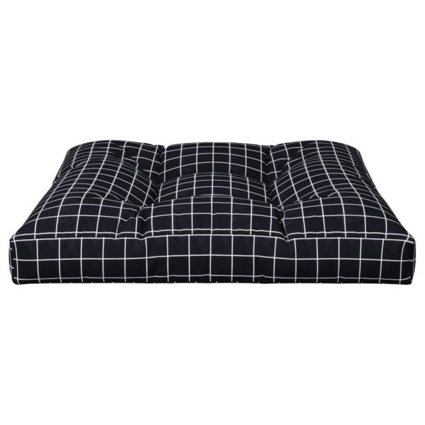 Palettenkissen Schwarz Karomuster 70x70x12 cm Stoff