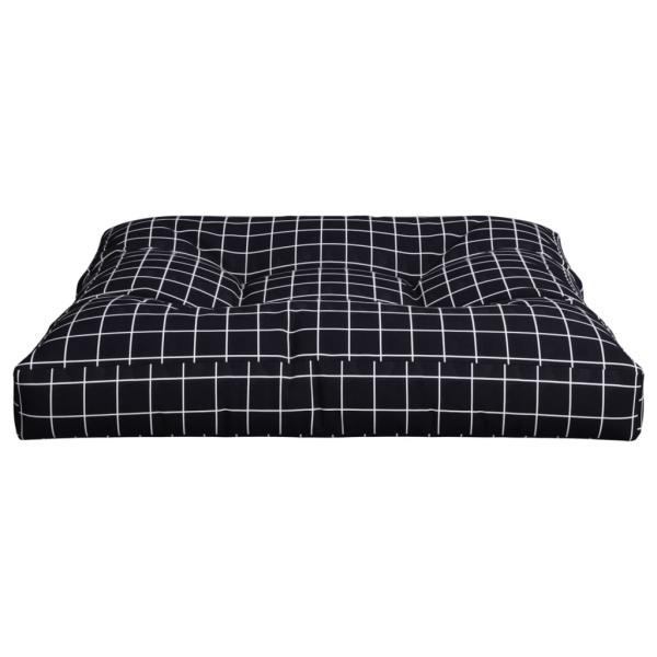 Palettenkissen Schwarz Karomuster 70x70x12 cm Stoff