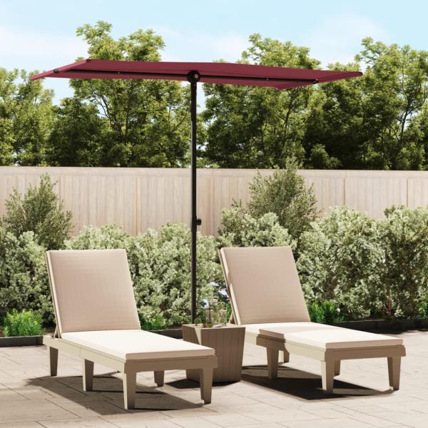 ARDEBO.de - Sonnenschirm mit Aluminium-Mast 180x110 cm Bordeauxrot
