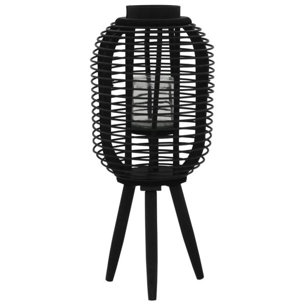 ARDEBO.de - Standkerzenhalter Bambus Schwarz