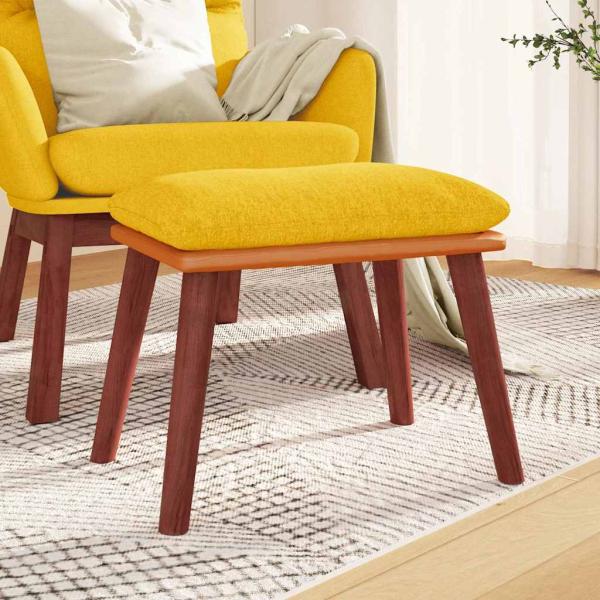 ARDEBO.de - Fußhocker Senfgelb 45x29,5x35 cm Stoff und Kunstleder