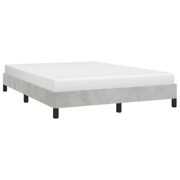 ARDEBO.de - Bettgestell ohne Matratze Hellgrau 137x190 cm Vollvelours