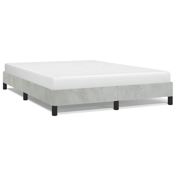 Bettgestell ohne Matratze Hellgrau 137x190 cm Vollvelours