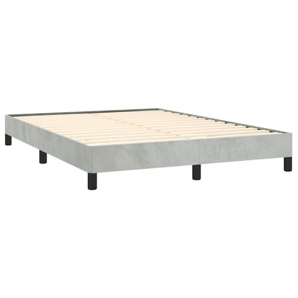 Bettgestell ohne Matratze Hellgrau 137x190 cm Vollvelours