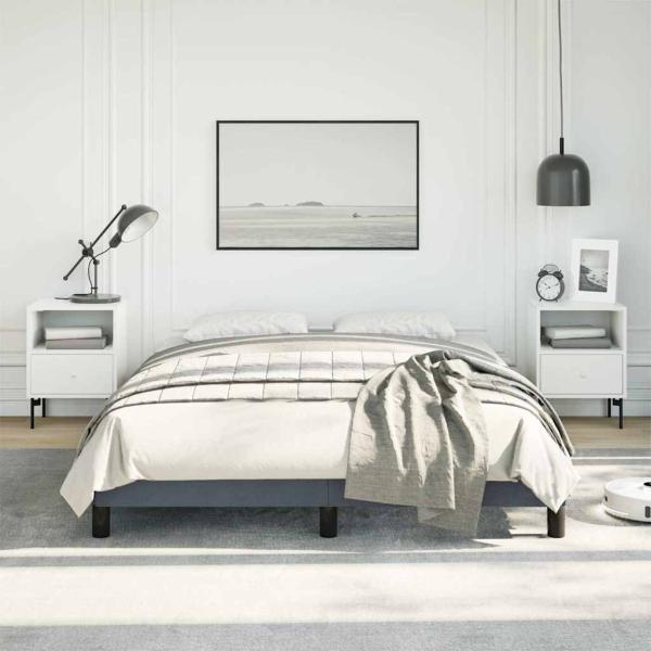 Bettgestell ohne Matratze Dunkelgrau 137x190 cm Vollvelours