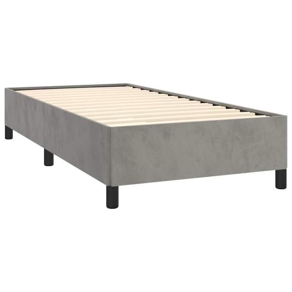 Bettgestell ohne Matratze Hellgrau 100x203 cm Twin XL Samt