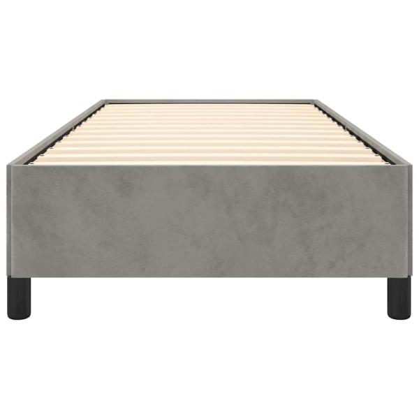 Bettgestell ohne Matratze Hellgrau 100x203 cm Twin XL Samt