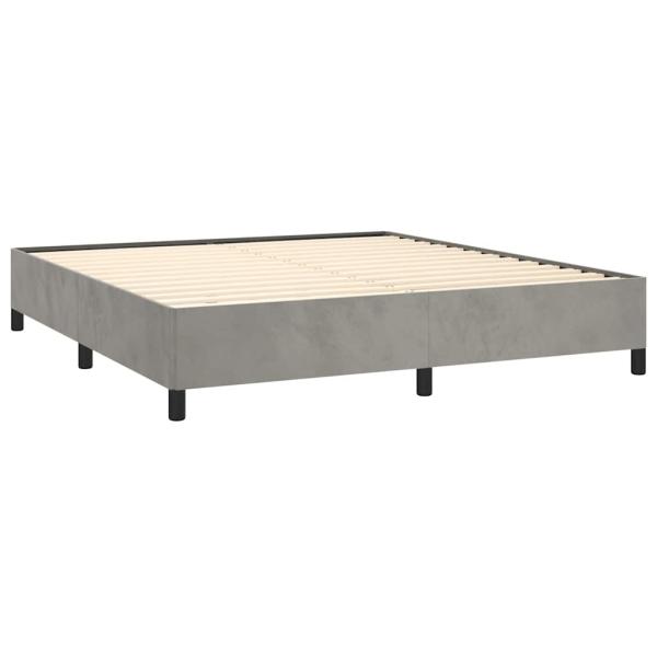 Bettgestell ohne Matratze Hellgrau 152x203 cm Queen-Size Samt