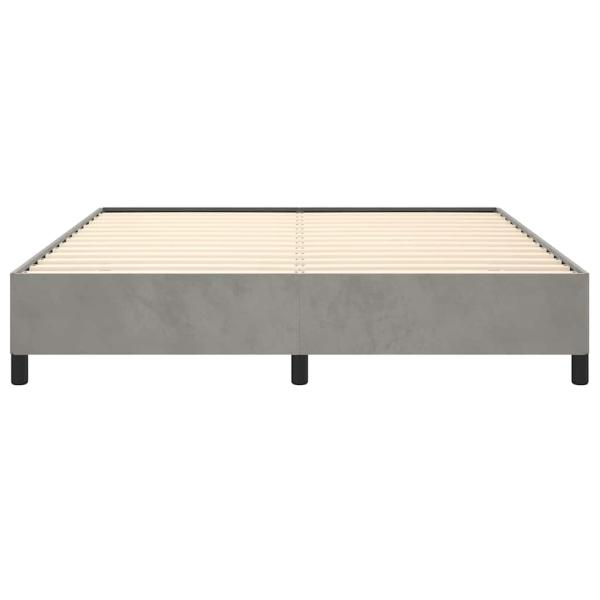 Bettgestell ohne Matratze Hellgrau 152x203 cm Queen-Size Samt