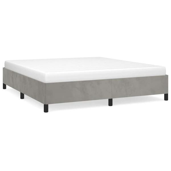 Bettgestell ohne Matratze Hellgrau 193x203 cm King-Size Samt