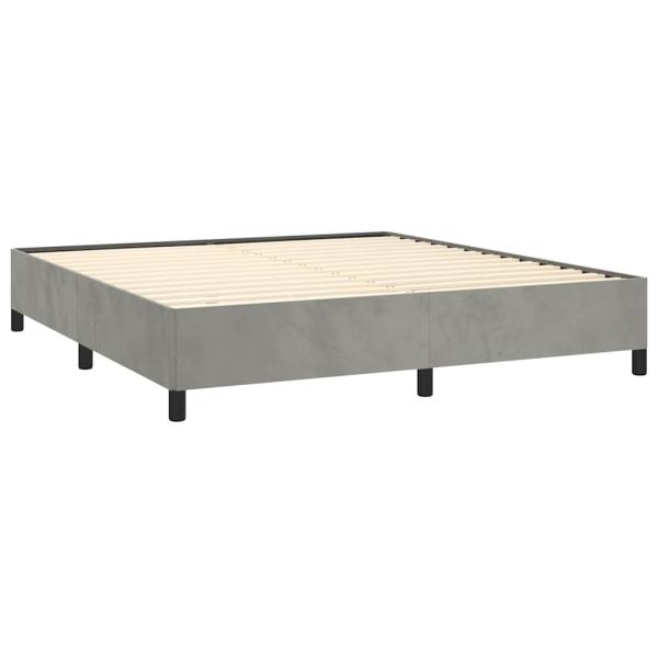 Bettgestell ohne Matratze Hellgrau 193x203 cm King-Size Samt