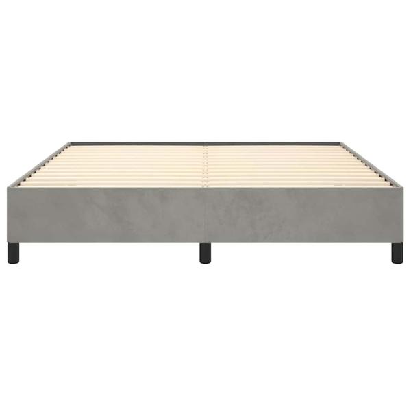 Bettgestell ohne Matratze Hellgrau 193x203 cm King-Size Samt