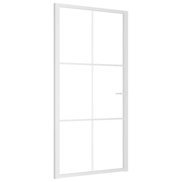 Innentür 102,5x201,5 cm Weiß ESG-Glas und Aluminium