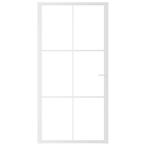 Innentür 102,5x201,5 cm Weiß ESG-Glas und Aluminium