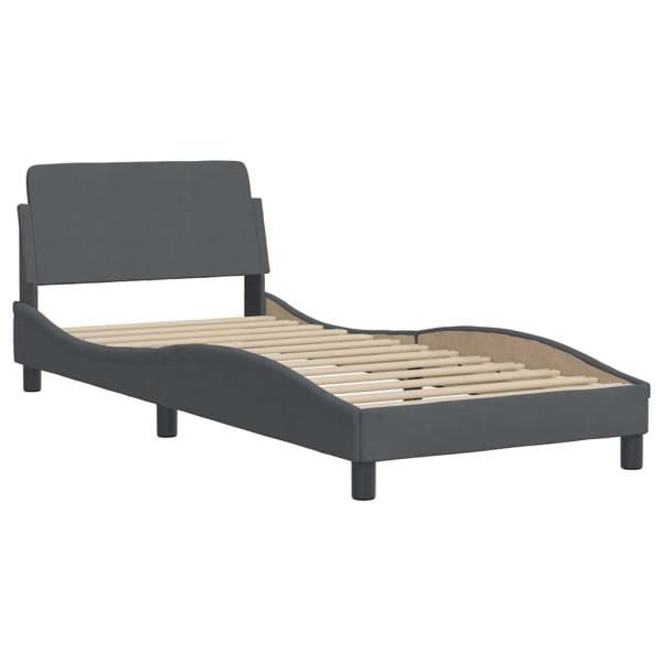Bettgestell Dover Dunkelgrau 90x190 cm Samt