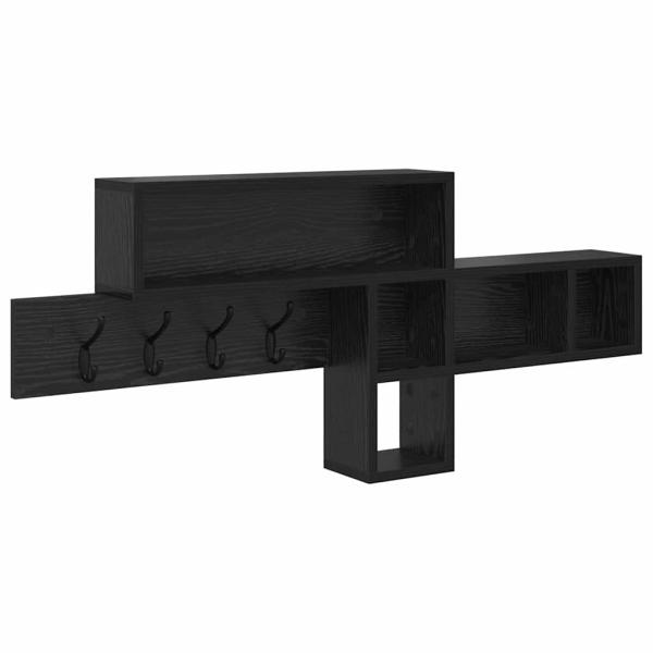 Wandmontierter nachttisch Wandhalterung Schwarz Eichen-Optik