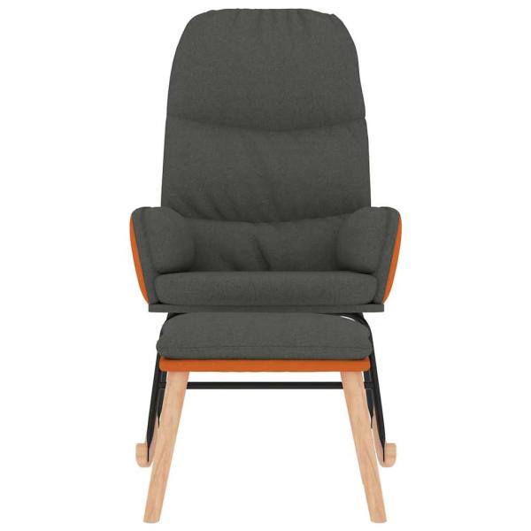 Schaukelsessel mit Hocker Dunkelgrau Stoff
