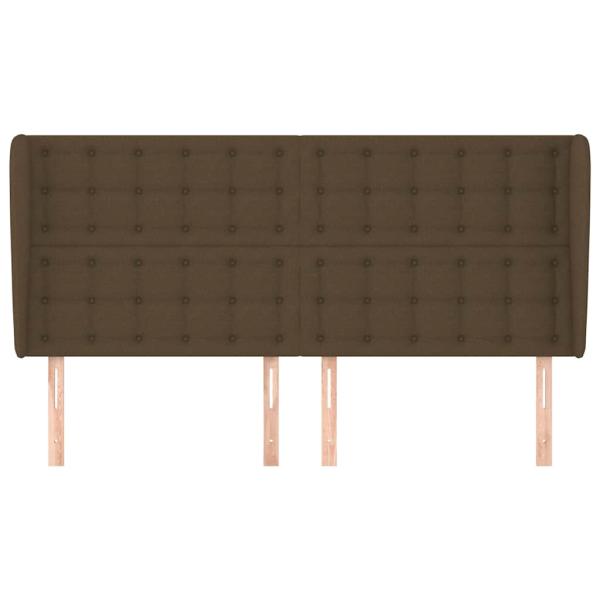Kopfteil mit Ohren Dunkelbraun 163x23x118/128 cm Stoff