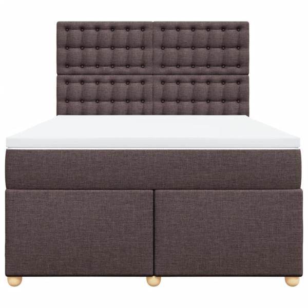 Boxspringbett mit Matratze Dunkelbraun 160x200 cm Stoff