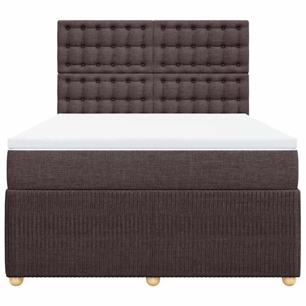 Boxspringbett mit Matratze Dunkelbraun 160x200 cm Stoff