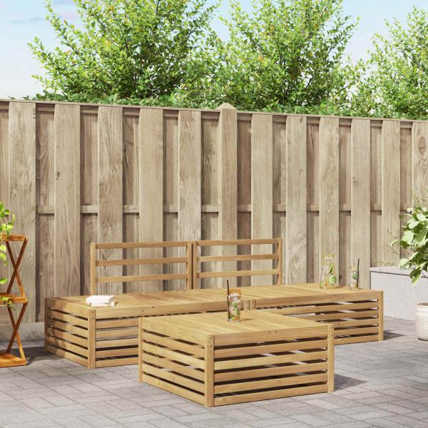 ARDEBO.de - 4 Stk. Outdoor-Sofagarnitur Weiß