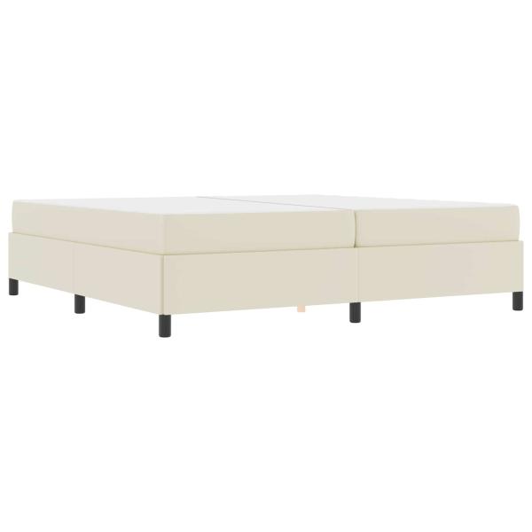 Bettrahmen mit Matratze Creme 200 x 200 cm Stoff